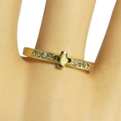 美品 18金イエローゴールド クロス ヘッド 指輪 アメシスト(紫水晶) 【HOV8058857080】(29164円)