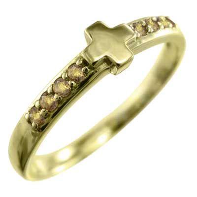 クロス十字架 リング シトリン k18(27896円)