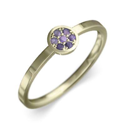 【大注目】 アメシスト(紫水晶) リング 10kイエローゴールド 2月誕生石 指輪
