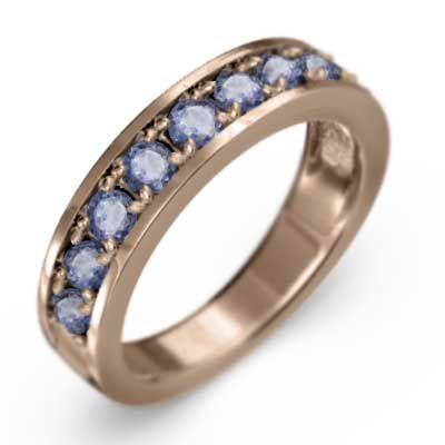 ハーフ エタニティリング タンザナイト 12月の誕生石 k10ピンクゴールド