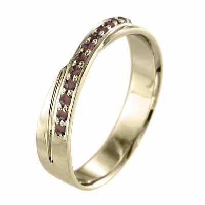 ガーネット 指輪 k10イエローゴールド 1月誕生石