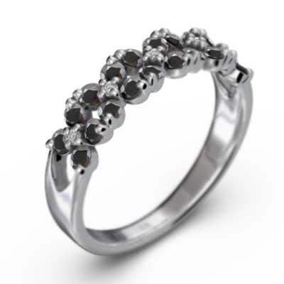 指輪 Flower フラワー ブラックダイヤモンド(黒ダイヤ) 4月の誕生石 白金（プラチナ）900｜skybell｜04