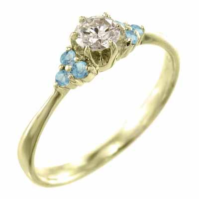 当店在庫してます！ 結婚指輪 11月の誕生石 k18 天然ダイヤモンド ブルートパーズ にも エンゲージリング