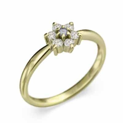 熱い販売 k18イエローゴールド リング タンザナイト 天然ダイヤモンド 12月誕生石 フラワー 指輪