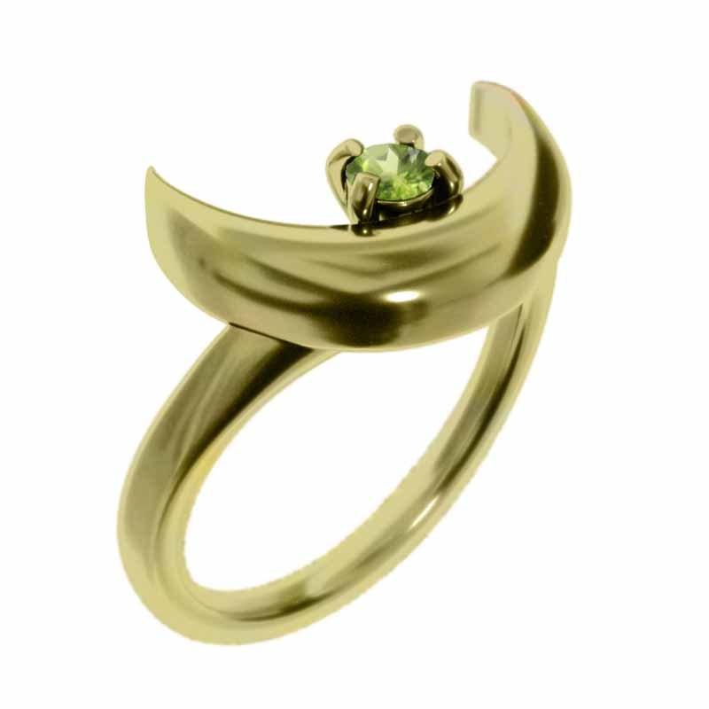 オープニングセール 18金イエローゴールド 8月誕生石 ペリドット 月 リング ペリドット 月 リング レディースアクセサリー