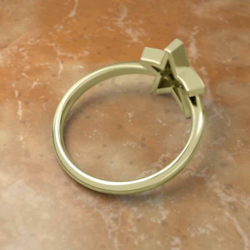 大幅にプライスダウン アクアマリン 指輪 星 デザイン 1粒 石 3月誕生石 18金イエローゴールド メンズアクセサリー