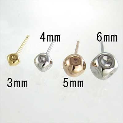 5mm プラチナ900 シンプル サイコロピアス ピアスの画像