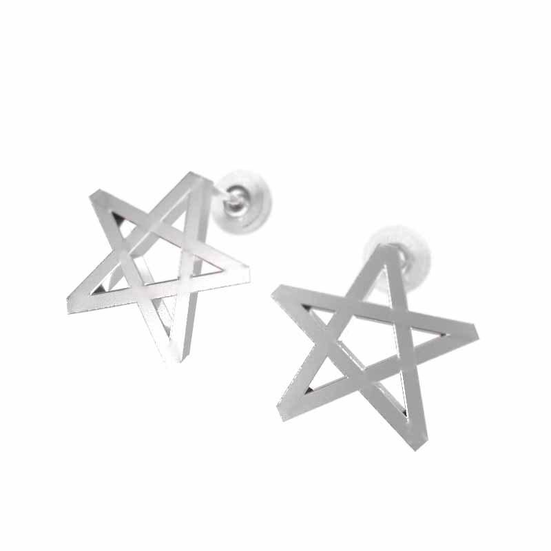 スター シンプル ジュエリーピアス 小サイズ k18ホワイトゴールドの画像