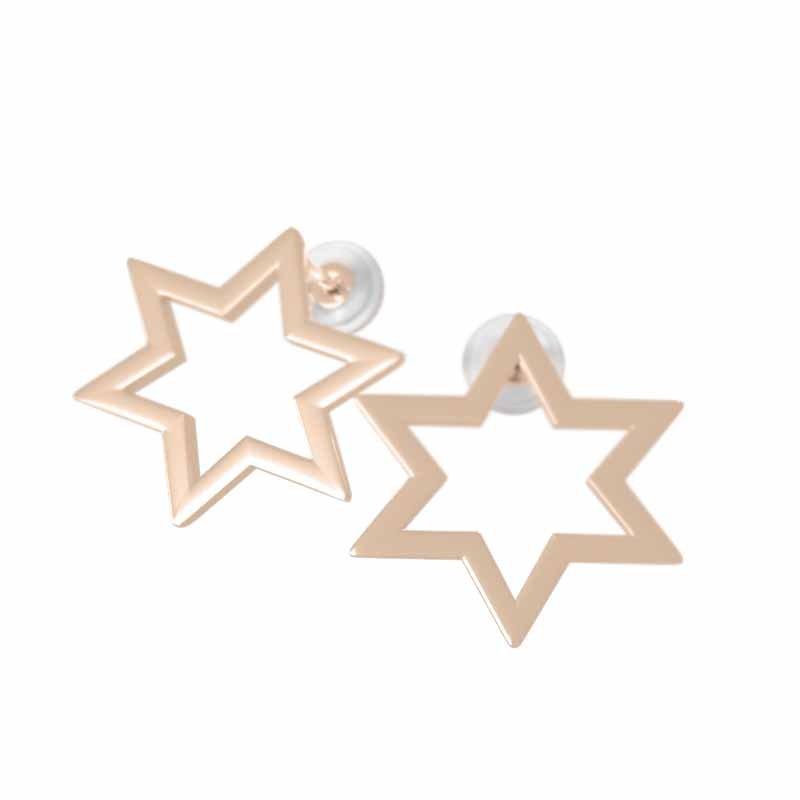 ピンクゴールドとダイヤモンドのイヤリング HM　イヤリング　ピンクゴールド　六芒星 - MIMOSA Damiani イヤリング・ノンホールピアス