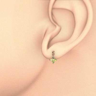ペリドット ジュエリーピアス ファイブストーン クロス 18金ピンクゴールド 8月誕生石の画像