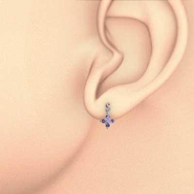 アメシスト ジュエリーピアス ファイブストーン ホワイトゴールドk18 2月誕生石 クロスの画像