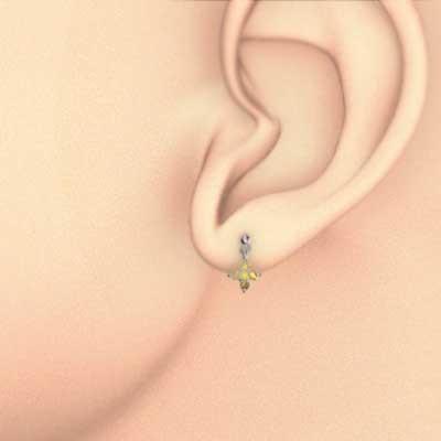 ジュエリーピアス ファイブストーン (黄水晶)シトリン クロス 11月の誕生石 白金（プラチナ）900の画像