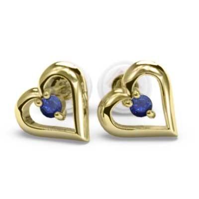 9月誕生石 ジュエリーピアス 一粒石 サファイア K18 ハートの画像