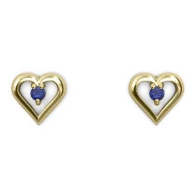 9月誕生石 ジュエリーピアス 一粒石 サファイア K18 ハートの画像