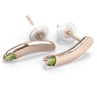 ペリドット ピアス プレート k18ピンクゴールド 一粒石 8月誕生石の画像