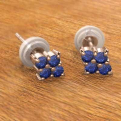 9月の誕生石 k18ピンクゴールド ピアス サファイアの画像