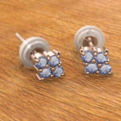 k18ピンクゴールド ピアス タンザナイト 12月の誕生石の画像