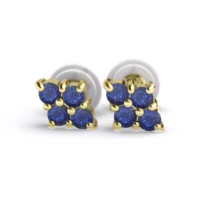 k18イエローゴールド ジュエリーピアス ブルーサファイア 9月の誕生石の画像