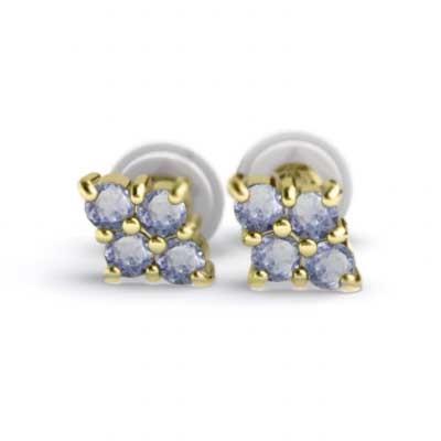 タンザナイト 12月の誕生石 ジュエリーピアス 18金イエローゴールドの画像