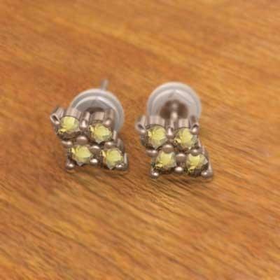 シトリントパーズ 11月誕生石 ピアス 18金ピンクゴールドの画像