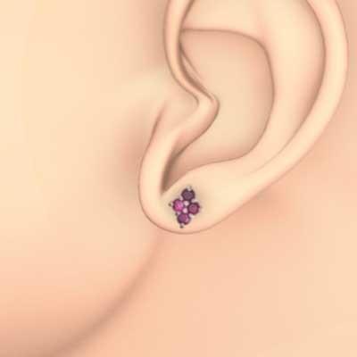 ルビー 7月の誕生石 ピアス 18金ホワイトゴールドの画像