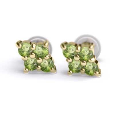ジュエリーピアス ペリドット 8月の誕生石 k18イエローゴールドの画像