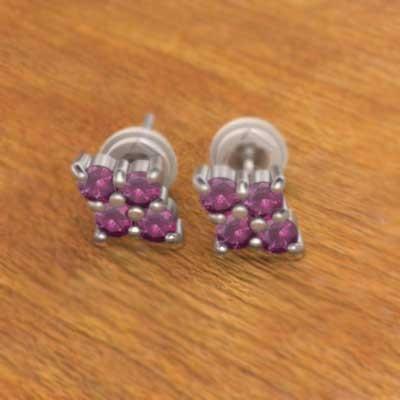 ジュエリーピアス 7月の誕生石 ルビー Pt900の画像