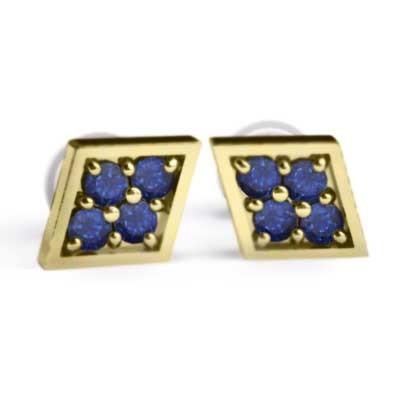 9月の誕生石 K18 ピアス サファイアの画像