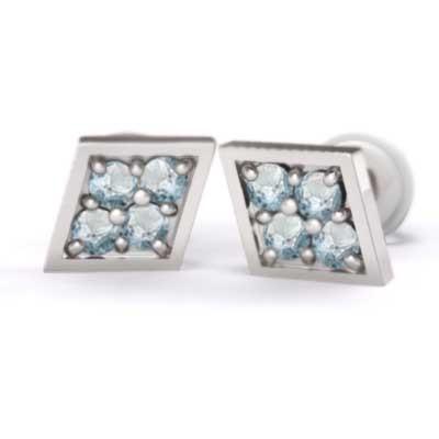ジュエリーピアス Pt900 アクアマリン 3月の誕生石の画像
