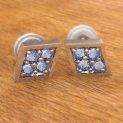 ピアス タンザナイト 12月の誕生石 プラチナ900の画像