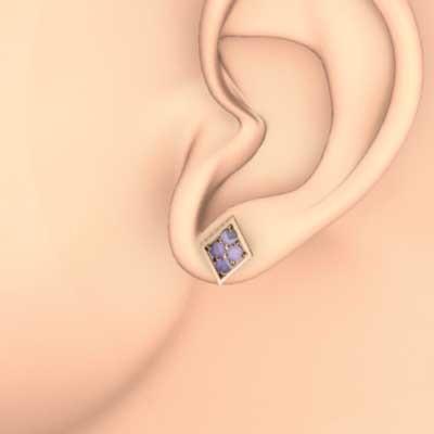 ピアス 18金ピンクゴールド アメジスト(紫水晶) 2月の誕生石の画像