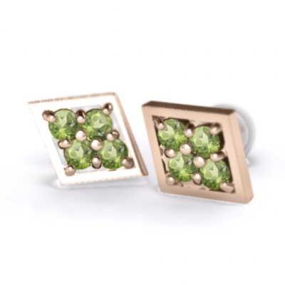 ジュエリーピアス ペリドット 8月の誕生石 18金ピンクゴールドの画像