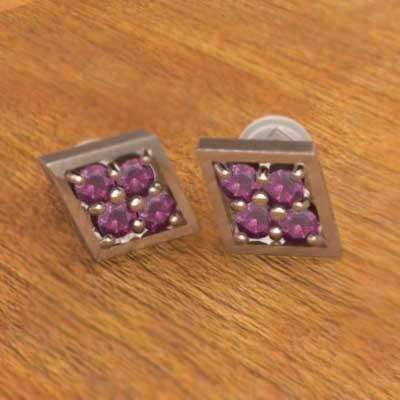 k18ピンクゴールド 7月の誕生石 ジュエリーピアス ルビーの画像