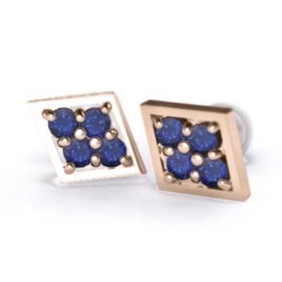 9月の誕生石 ジュエリーピアス ブルーサファイア k18ピンクゴールドの画像