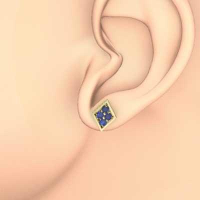 ジュエリーピアス サファイア 9月の誕生石 k18イエローゴールドの画像
