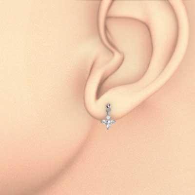 4月誕生石 約0.10カラット ファイブストーン ジュエリーピアス k18ホワイトゴールド ダイアモンド クロスの画像