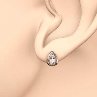 ジュエリーピアス 約0.25カラット ティアドロップ k18ピンクゴールド 4月誕生石 天然ダイヤの画像