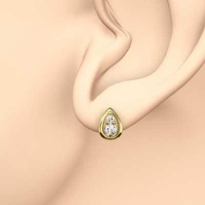 ティアドロップ ダイヤモンド ジュエリーピアス 約0.25カラット 4月誕生石 k18イエローゴールドの画像