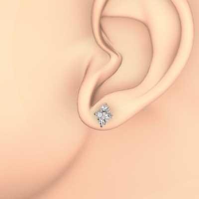 プラチナ900 4月誕生石 天然ダイヤモンド ジュエリーピアス 約0.50カラットの画像
