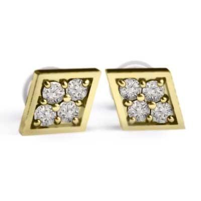 k18イエローゴールド ダイヤモンド 4月誕生石 ジュエリーピアス 約0.24カラットの画像