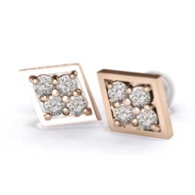 4月誕生石 ジュエリーピアス 約0.50カラット ダイアモンド k18ピンクゴールドの画像