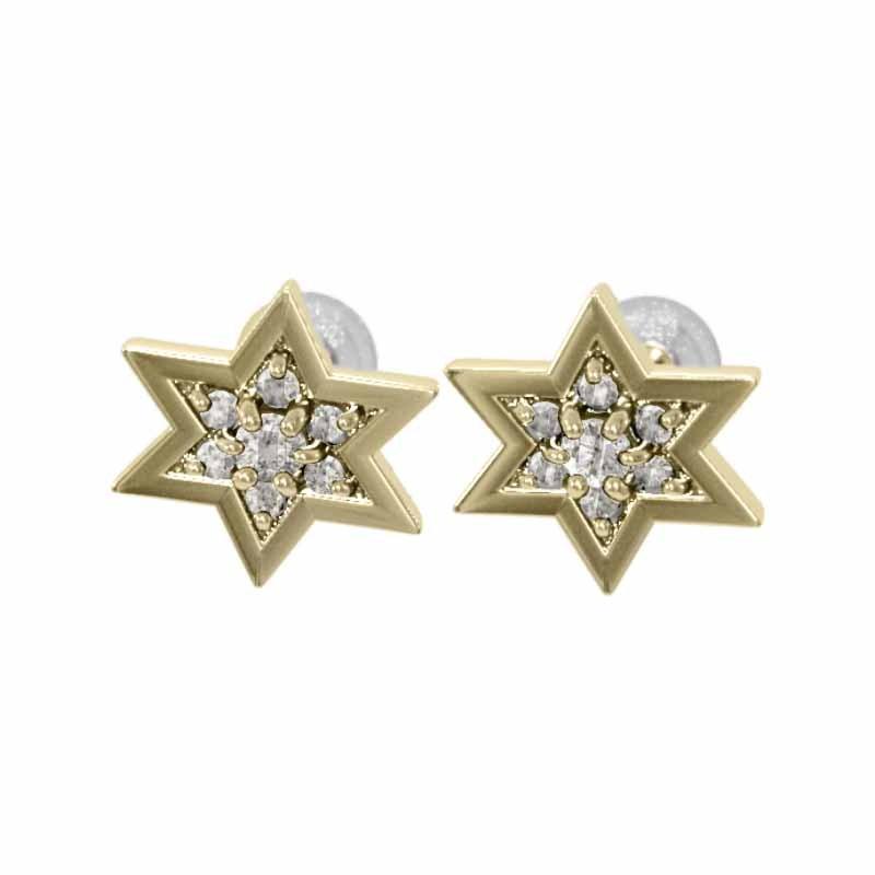 4月誕生石 約0.20カラット スター ジュエリーピアス 六芒星 ダイヤモンド 小サイズ k18イエローゴールドの画像