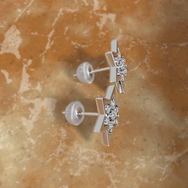 スター 4月誕生石 約0.34カラット 六芒星 ピアス プラチナ900 ダイアモンド 中サイズの画像