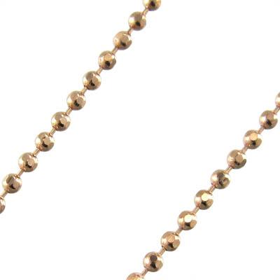 k18ピンクゴールド 経1mm/直径1mm チェーンのみ カットボールチェーン ジュエリーネックレスの画像