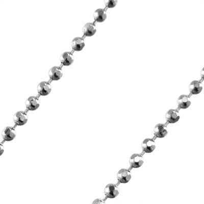 ネックレス 経1mm/直径1mm プラチナ850 チェーンのみ カットボールチェーンの画像
