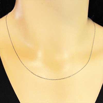 ジュエリーネックレス プラチナ850 チェーンのみ 小豆チェーン 経0.34mm/直径1.1mmの画像