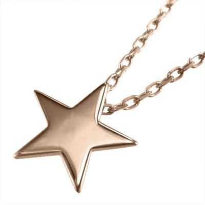 シンプル ネックレスジュエリー スター k10ピンクゴールドの画像