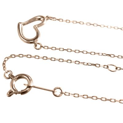ペンダントトップとネックレス k18ピンクゴールド シンプル ハートの画像