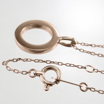 k18ピンクゴールド シンプル ネックレスジュエリーの画像