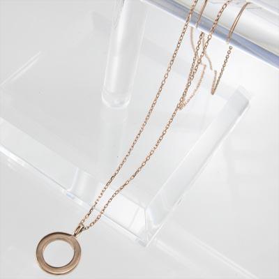 シンプル k18ピンクゴールド ペンダントネックレスの画像